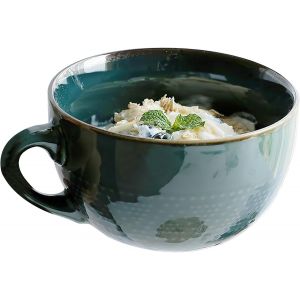 Eryi-Grande Tasse À Café En Céramique - 700 Ml - Bols À Café Avec Anse - Grande Tasse À Thé - Bol À Salade - Bol Pour Votre Meilleure Amie - Cadeau D'anniversaire, De Noël (Vert Foncé) - Neuf