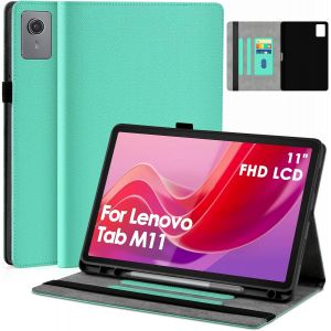 Coque Étui Pour Tablette Lenovo Tab M11 (11"") 2024 Tb330fu/331fc, Avec Porte-Stylo, Housse Cover Case De Protection Fin Et Rigide, En Cuir Tpu Souple, Visualisation Multi-Angle - Neuf