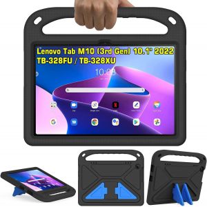 KAL-Enfants Coque Pour Lenovo Tab M10 (3Rd Gen) 10.1'' 2022, Antichoc Etui Avec Poignée Support Coque [Uniquement Pour Lenovo Tab M10 3E Génération Tb-328Fu/Tb-328Xu] - Noir - Neuf