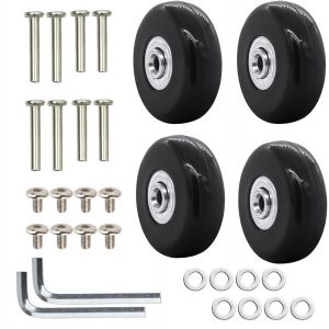 KALANKA-4 Pi&egrave;ces Roue Caoutchouc M&eacute;tal Valise Roue Valise Universelle Remplacement roulettes de Rechange pour Bagages Roues de Rechange pour Bagages pour Valise de Bagage (45mm x 18mm) - Neuf