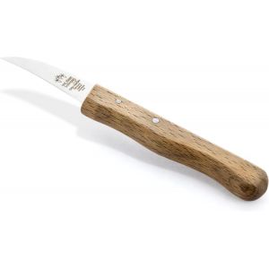 Oayew-Otto Herder Solingen Couteau &Agrave; L&eacute;gumes En Acier Inoxydable Avec Manche En Bois De H&ecirc;tre, Couteau De Cuisine Avec Lame Incurv&eacute;e De 5,5 Cm, Couteau &Agrave; &Eacute;plucher Avec Bec D'oiseau - Neuf