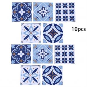 Hjlian Lot De 10 Autocollants Impermeables En Pvc Pour Carrelage, Decoration Murale, Pour La Maison Ou Le Fond De La Piece - Neuf