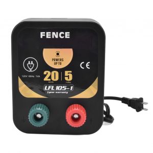 HJLIAN Chargeur de cloture electrique haute tension de 5 miles, hote de cloture a impulsions pour empecher les animaux sauvages d'entrer (US 110 V) - Neuf