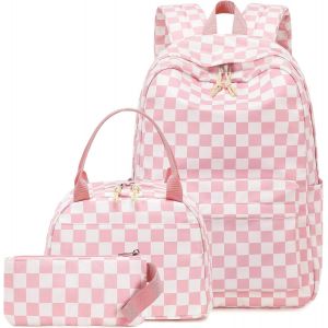 KALSC-Sac À Dos D'Écolier Pour Garçons,Adolescents,Enfants,Adolescents,Filles,Sac À Dos De Loisirs,Marguerite Blanche,Noir,Sac À Dos,Rose Et Blanc,L,Moderne - Neuf