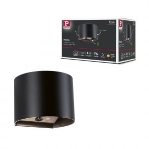 Lampe Murale Rechargeable À Led Nyora Ip44 3000k 135x120mm 2x1w / 1w Noir - Neuf