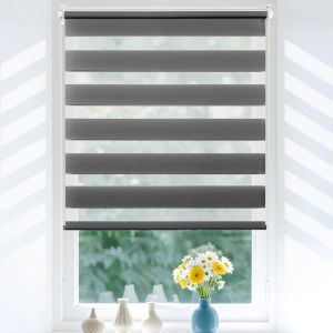 Store Enrouleur Jour Nuit Sans Per&ccedil;age, Installation Facile Pour Fen&ecirc;tre Porte, Intimit&eacute; Pour Salon Chambre Bureau, 110l X 230l Cm, Anthracite - Neuf