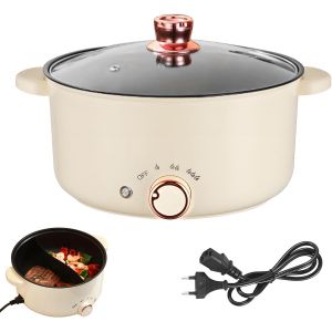 SUBZONAL-Appareil a Fondue, Fondue Chinoise 4 L &agrave; avec Compartiments Rechaud Electrique Pot 1 000 W avec 3 R&eacute;glages de Puissance pour Cuire des Fondues Pr&eacute;parer des Soupes Faire Bouillir des Nouilles - Neuf