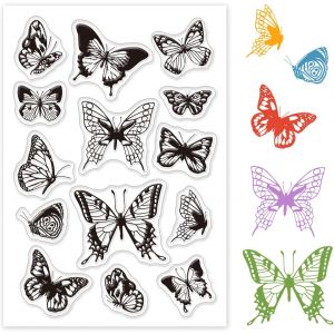 Timbre En Silicone Tampon Transparent Papillon Mignon,Utilisé Pour Faire Des Cartes Et Bricolage Couper Et Coller - Neuf