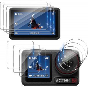 Protection D'écran pour DJI Osmo Action 5 Pro Verre Trempé et Caméra Arrière Protecteur [3+3+3 Pcs], Dureté 9H Protecteur film Accessoires, [Ultra HD] Film Vitre Trempé Protection écran - Neuf