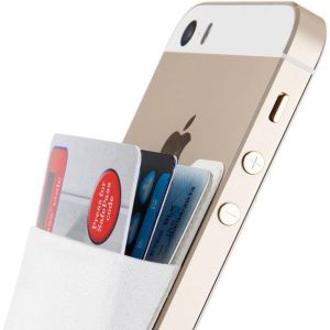 Porte-cartes, pochette autocollante, pochette autocollante pour téléphone portable (iPhone, Galaxy, Sinji Pouch Basic 2, blanc) - Neuf