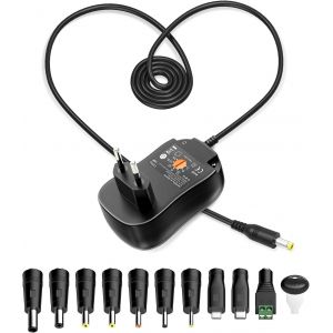 45W Universelle Alimentation 12V 3A 2A 1A 5V AC Adaptateur DC Câble d'alimentation à Découpage avec 10 Prises Adaptateur Alimentation 12V 15V 13,5V 12V 9V 7,5V 6V 5V USB 2A Électronique Domestique 3A - Neuf
