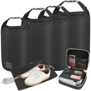 TIANYI-Organisateur Valise, Lot de 6 Sac Compression Voyage, Rangement Valise avec Fermeture à Enroulement, Organiseur Valise, Packing Cubes Compression pour Vetement, Chaussure, Cosmétique (Noir) - Neuf