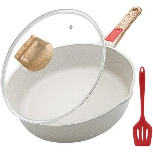 Po&ecirc;le &Agrave; Frire 28 Cm Antiadh&eacute;sive Avec Couvercle, Po&ecirc;le Universelle En Fonte D'aluminium Avec Poign&eacute;e D&eacute;tachable, Passe Au Four, Tous Types De Cuisini&egrave;res - Neuf