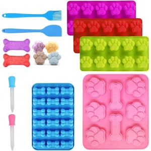 AYUHR-Tapis de cuisson en silicone pour biscuits pour chien - Moule à biscuits pour chien - Moule en silicone pour muffin, cupcake, bonbons, biscuits pour chien, tapis de cuisson DIY - Neuf