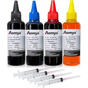 Recharge d'encre pour imprimante à Jet d'encre HP 21 61 62 63 950 953 564 304 920 901 650 pour Cartouches d'encre Rechargeables ou système CISS BK, C, M, Y - Neuf