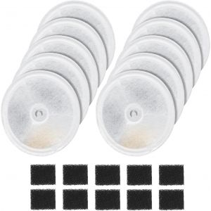 Chenquansarl-10 Pièces Filtres De Fontaine Pour Chat Et 10 D'éponge Pompe, Filtre 3.0 Avec Résine Et Charbon Actif, Pour Fontaine Automatique Intelligente Pour Chat (Ever Weet 2s/3/3 Pro/Solo/Solo Se - Neuf