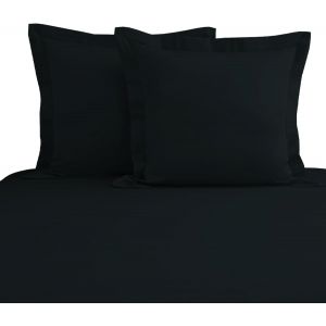 Luxueux Set De 2 Taies D'oreiller 65x65 Cm Noire, 100% Coton Longue Tige 800 Fils Armure Satin Taies D'oreiller Douces 65x65 En Coton (Noire Taies D'oreiller 2 Pi&egrave;ces) - Neuf