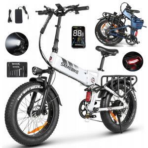 V&eacute;lo &Eacute;lectrique Pliable Samebike Rs-A02 Pro, Batterie Amovible 15 Ah, Blanc - Neuf