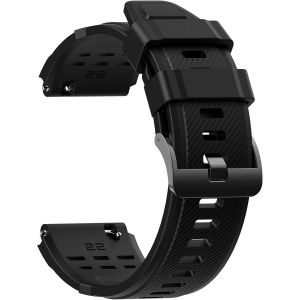 Kalanka-Bracelets De Montre En Caoutchouc De Silicone Dégagement Rapide Bracelet De Montre Universel De Remplacement Sportif Noir 22mm - Neuf