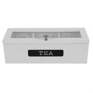 3 Compartiments Bamboo System Tea Bag Storage Box Jewelry Organizer Tea Box Organizer Wood Sugar Pac - Neuf