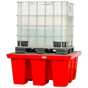 Bac de r&eacute;tention en PE 1680x1680x750mm - avec grille - cap. 1100L MW Tools OPB1IBC - Neuf