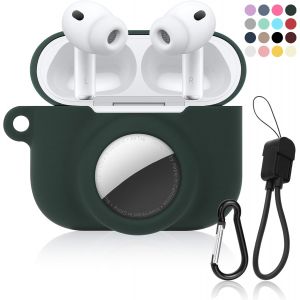 LORANKA-Coque 2 en 1 en silicone souple compatible avec AirPod Pro 3 et AirTag, coque de protection antichoc pour AirPod Pro 3, avec porte-cl&eacute;s et cordon de c&acirc;ble de donn&eacute;es pour homme et femme - Neuf