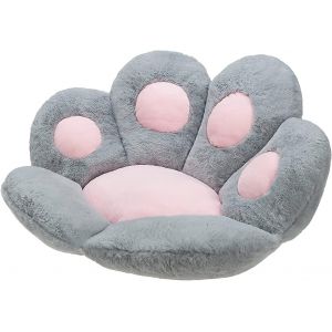 Coussin en forme de patte de chat, coussin de siège mignon, coussin de chaise de canapé paresseux, décoration extérieure, coussin de sol chaud, tapis chaud doux pour la peau (70 x 70 cm, gris) - Neuf