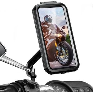 Support Telephone Moto Scooter Etanche Porte Smartphone Moto 360° Rotation Réglable Support Smartphone Pour Moto Rétroviseur Avec Écran Tactile Sensible, 4.7-6.8 In' (S)[CAR783169] - Neuf