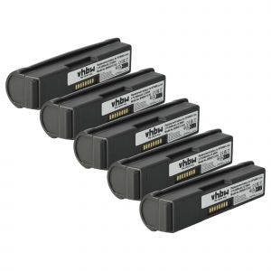 vhbw 5x Batterie remplacement pour Symbol BTRY-WT40IAB0E, BTRY-WT40IAB0H pour scanner de code-barre POS (3400mAh, 3,7V, Li-ion) - Neuf