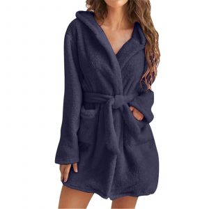 Serviette Pour Femmes Robe Avec 2 Poches Respirant Confortable Barboteuses Pour Femmes Fille Femme Bleu,3xl - Neuf