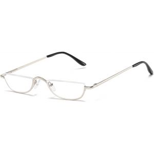Lunettes De Lecture Semi-Circulaire Pour Homme Et Femme - En Métal - Demi-Lune - Aide À La Vision - Flexible - Charnière À Ressort - Lunettes De Lecture Légères Et Confortables - Avec Épaisseur - Neuf