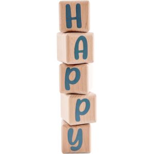 ERYI-Cubes En Bois De 5Cm X 5Cm Kits De 5 Cubes Avec Stickers Gris - Lettres En Bois Grande Taille, Prénom Personnalisé, Décoration Chambre Bébé Et Enfant, Cadeau Naissance Et Cadeau Personnalisé - Neuf