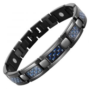 Les Hommes Bleus De La Fibre De Carbone, Titane Bracelet Magnétique, Réglable - Neuf