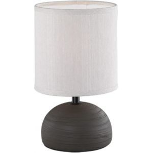 Lampe De Table, Luci 1xe14, Max.40,0 W Tissu, Cappucino, Corps: C&eacute;ramique, Brun, 14.0 X 14.0 X 23.0 Cm, Ip20,Interrupteur De Cordon - Neuf