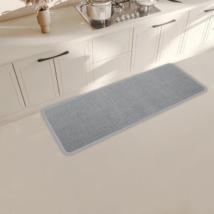 Anro Tapis De Cuisine Lavable,Antid&eacute;rapant,60 X 150 Cm,Gris,Antid&eacute;rapant,Aspect Sisal Tiss&eacute;,Absorbant,Pour Cuisine,Terrasse,Facile &Agrave; Nettoyer - Neuf