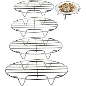 Subzonal-Cuisson Refroidir Cuire À La Vapeur 5 Pcs Refroidisseur De Gâteau Grille Refroidissement Classique Refroidisseur Gâteau En Acier Inoxydable Pour Rôtir La Viande Poisson Refroidissement 16/18 - Neuf