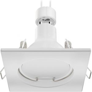 SHILIU-Spot à encastrer au plafond RIR Cadre d'encastrement blanc mat angulaire + Lampe LED blanche 3 niveaux de gradation 609lm[462 - Neuf