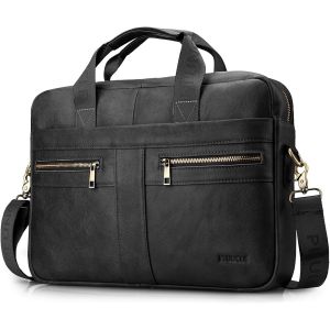 Sacoche Pour Ordinateur 15.6 Pouces, Porte Document Homme, Cartable Cuir, Cadeau, Bandouli&egrave;re, Sac Business, Serviette - Neuf