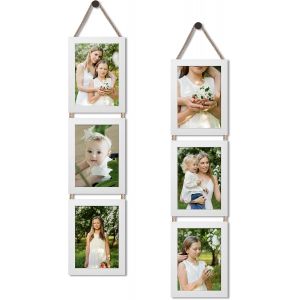 Cadres Photo 10x15 Noirs Collage Triple Ensemble Suspendu, 6 Cadres 10x15 Modernes Verticaux pour Afficher Des Photos, Des Postales, Des Affiches - Neuf