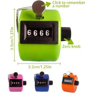 Asfasfq-4 Pcs Compteur Manuel Compteur À Cliquer 4 Chiffres Compteurs Manuels Click Compteur Pour Compteur Manuel Mécanique - Neuf