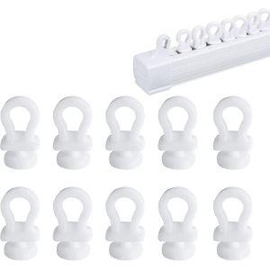 Pack de 100 crochets de rideau pour rails,planeurs de rideau de 10 mm,cadeau de rouleaux de rideau en plastique blanc (kui) - Neuf