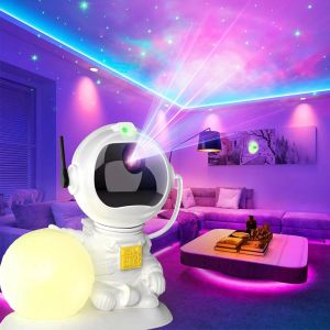 Tianyi-Astronaute Projecteur Galaxie, Projecteur Ciel Etoile Avec Lampe Lune, Chevet Veilleuse D'ambiance Pour La Chambre À Coucher Avec Nébuleuse, Minuterie Et Télécommande, Cadeaux Pour Enfants Et - Neuf