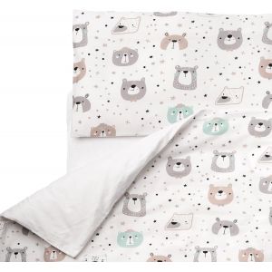 Sjzg-Housse De Couette Enfant + Taie Lit Bebe, 100x135 Cm - Parure 100% Coton Certifi&egrave; - Alese Lit Et Berceau, Made In Eu - Neuf