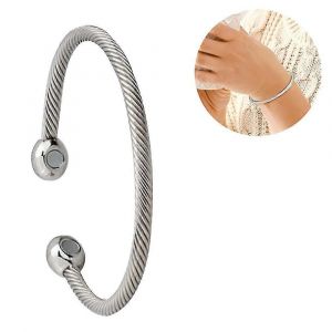 Bracelet En Cuivre Magn&eacute;tique Th&eacute;rapie Arthrite Soulagement De La Douleur Bracelet Bracelet Magn&eacute;tique Argent&eacute; - Neuf