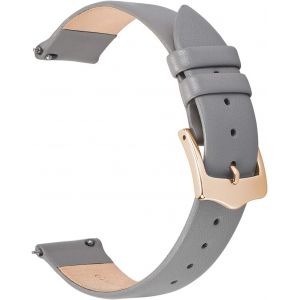 Bracelets De Montre En Cuir Pour Femmes À Dégagement Rapide Bracelets De Montre En Cuir Minces Pour Dames Plus De Couleurs - 14mm - Boucle En Or Gris-Rose - Neuf