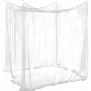Moustiquaire De Lit,Moustiquaire Exterieur Rectangulaire,Blanc Moustiquaire Ciel De Lit,Lit Double Simple,Moustiquaire Bébé Facile À Installer Pour Lit Bébé (Blanc-4 Porte) - Neuf