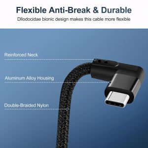 TIANYI-C&acirc;ble Extension USB C 100W 1M Lot de 2, 10Gbps Angle Droit 90 Degr&eacute;s USB C 3.2 M&acirc;le vers Femelle Compatible avec MacBook,iPad Pro,Nintendo Switch,Steam Deck - Neuf