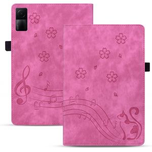 KAL-Coque Pour Tablette Xiaomi Redmi Pad 10.61 Pouces 2022 Pu Cuir Flip Case Housse &Eacute;tui Tablette Support Cover Pour Redmi Pad 10.61"", Rose Fonc&eacute; Chat - Neuf