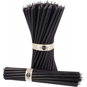Bougies En Cire D'abeille Pure,Bougies Naturelles Pour La Pri&egrave;re &Agrave; L'eglise,Rituales,La M&eacute;ditation,D&eacute;coration Pour Le G&acirc;teau D'anniversaire,18,5 Cm De Long,Lot De 50 (Noir) - Neuf
