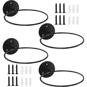 Acdsgd-Support Ballon Mural 4 Pi&egrave;ces Rack &Agrave; Billes Murales En M&eacute;tal Porte Ballon Mural Avec Vis Support Ballon Basket Football Rugby Volleyball (Noir) - Neuf